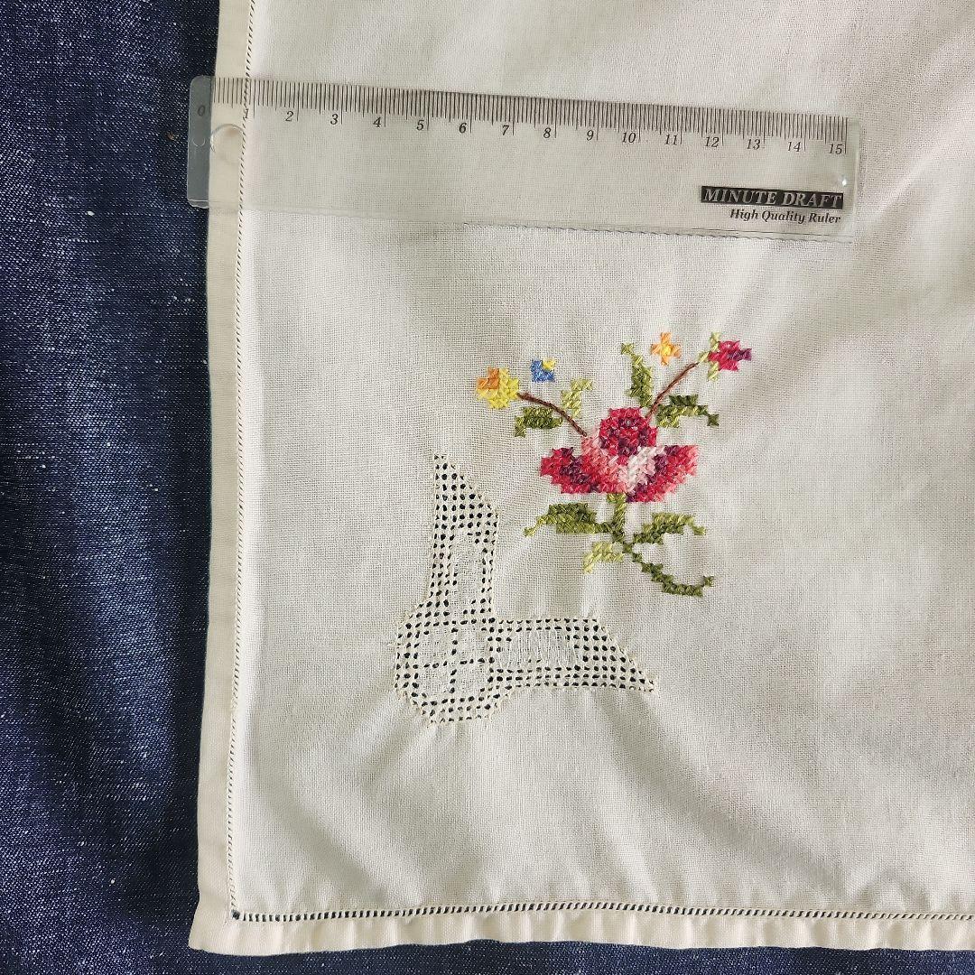 フランスヴィンテージ テーブルクロス　クロスステッチ　刺繍
