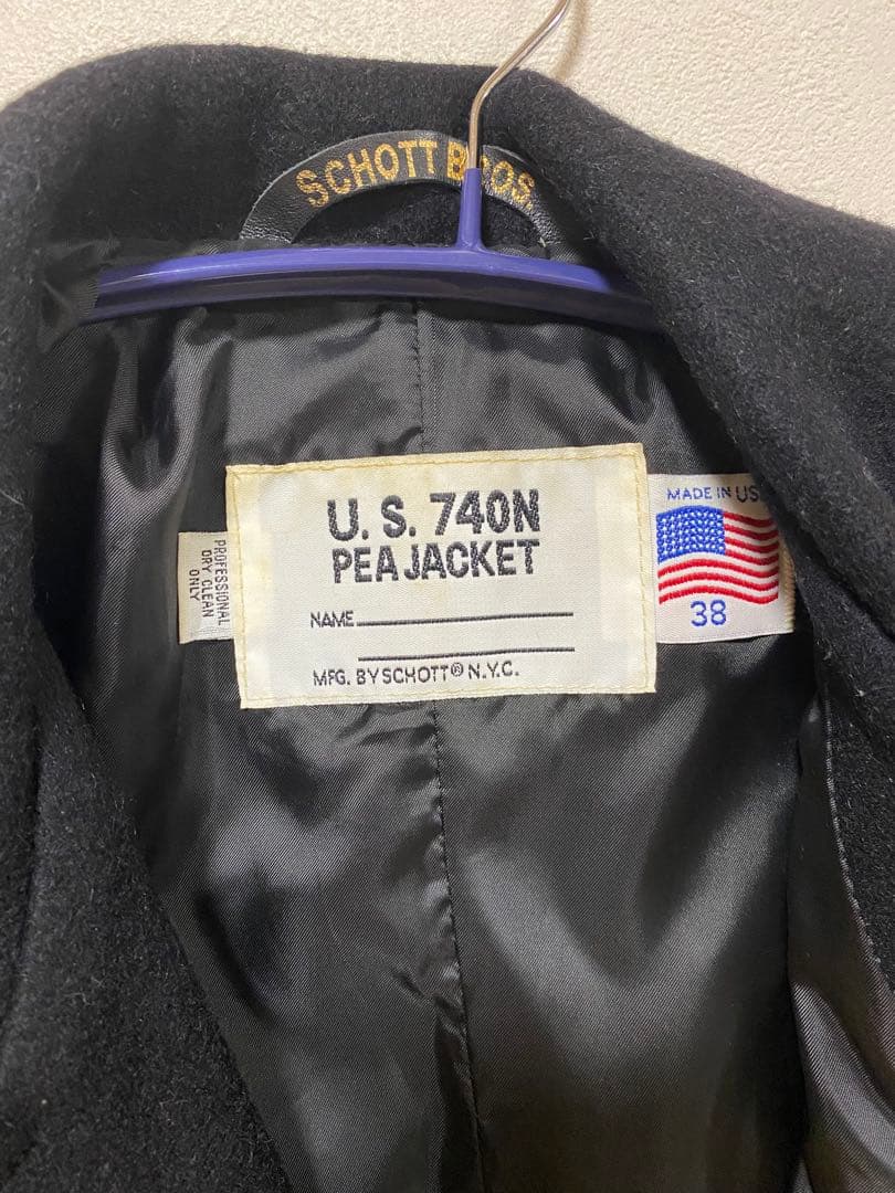SCHOTT Bros. U.S. 740N PEACOAT ブラックMショット
