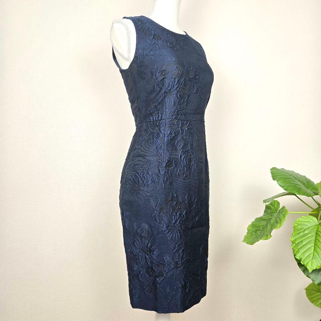 MAX MARA マックスマーラ ワンピース ドレス ジャガード 38 花柄 紺