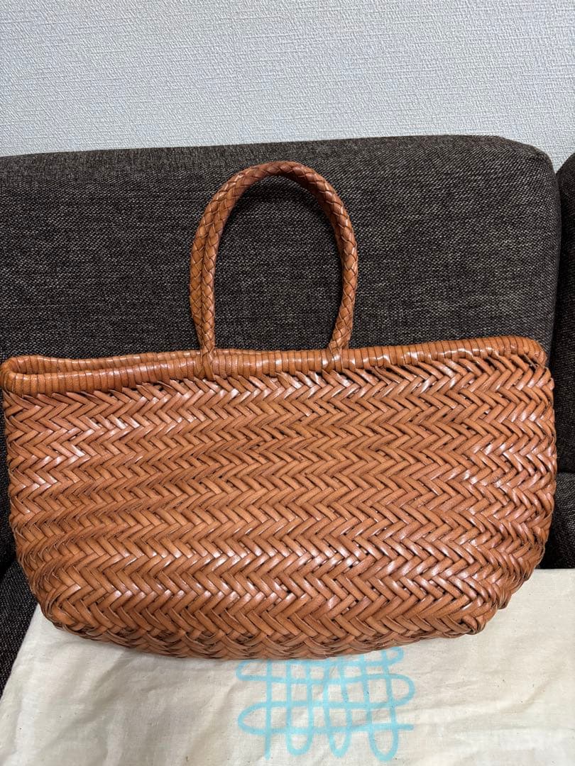 ドラゴンバッグ　レザートートメッシュ　タン