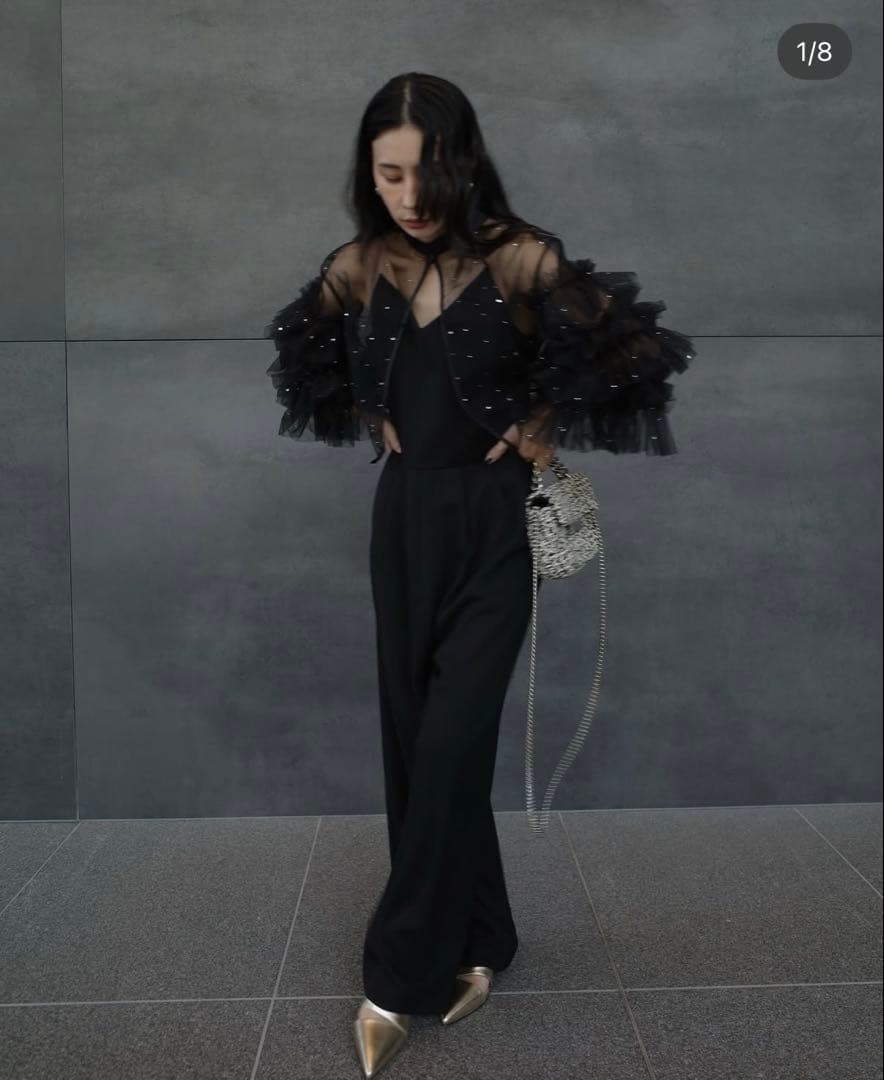 ブラックチュールフリルジャケットセット/Ameri vintage ロンパース