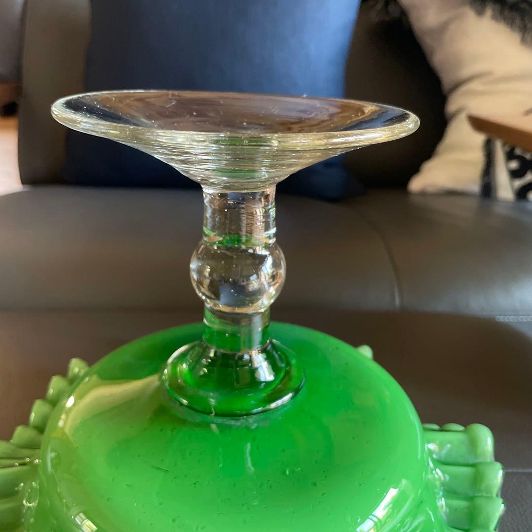 大正ガラス 脚付フリルガラスコンポート