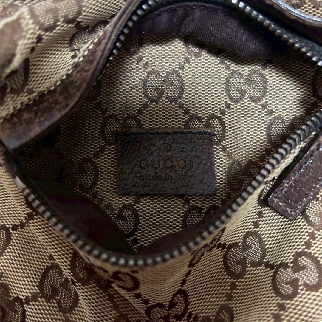 GUCCI グッチ GGキャンバス シェリーライン ボディバッグ ベージュ