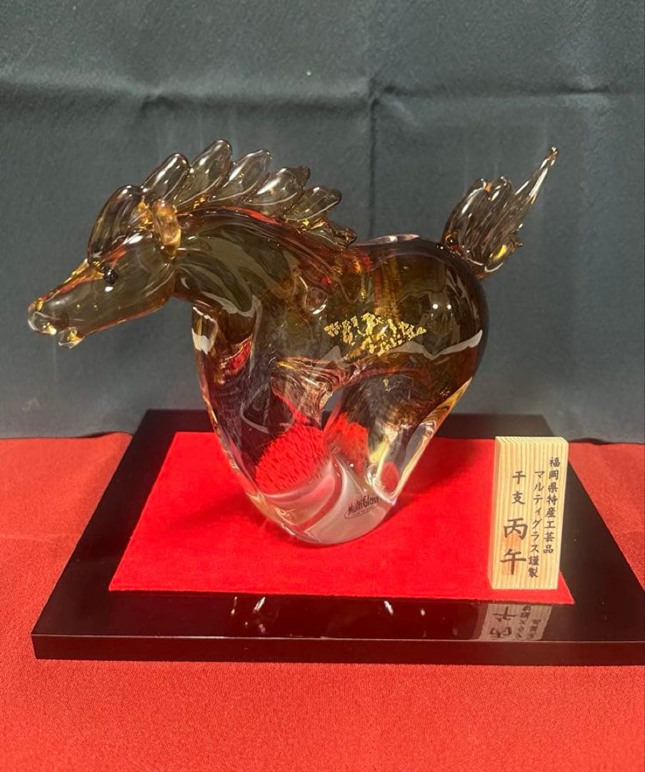 マルティグラス ガラス工芸品 開運.金運縁起干支置き物