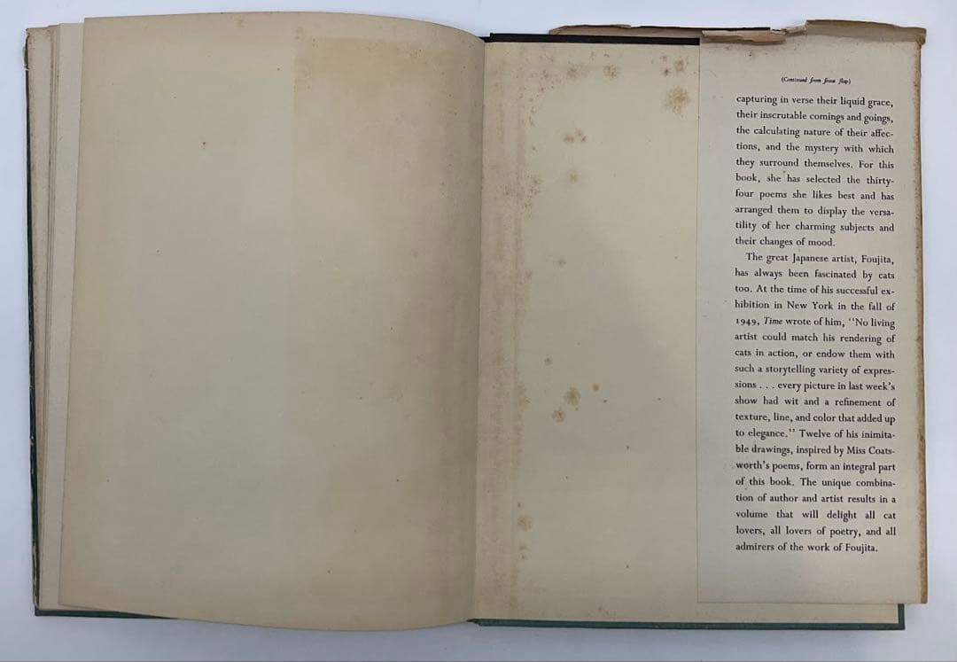 初版1950年『夜と猫』藤田嗣治 挿絵12点入り 経年あり 希少 挿絵本