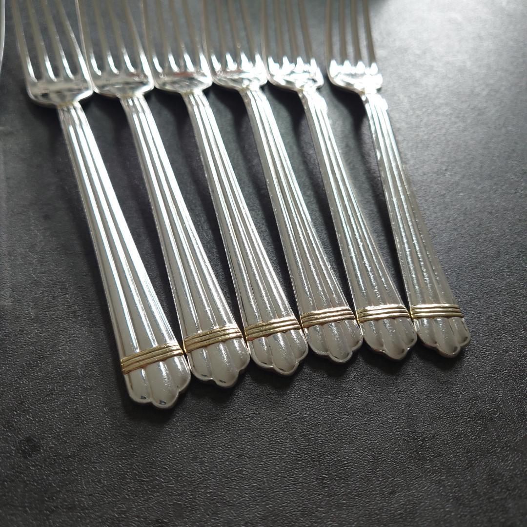 格安 クリストフル アリアゴールドリング デザート ナイフ フォーク 12点