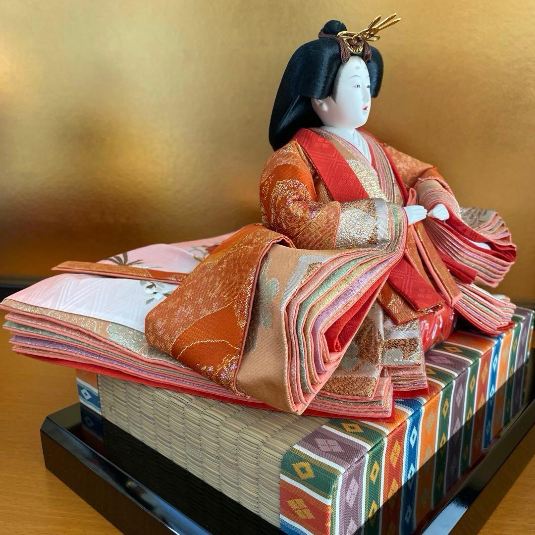 【美品】久月　光園作　雛人形　親王平飾り　金沢金箔屏風