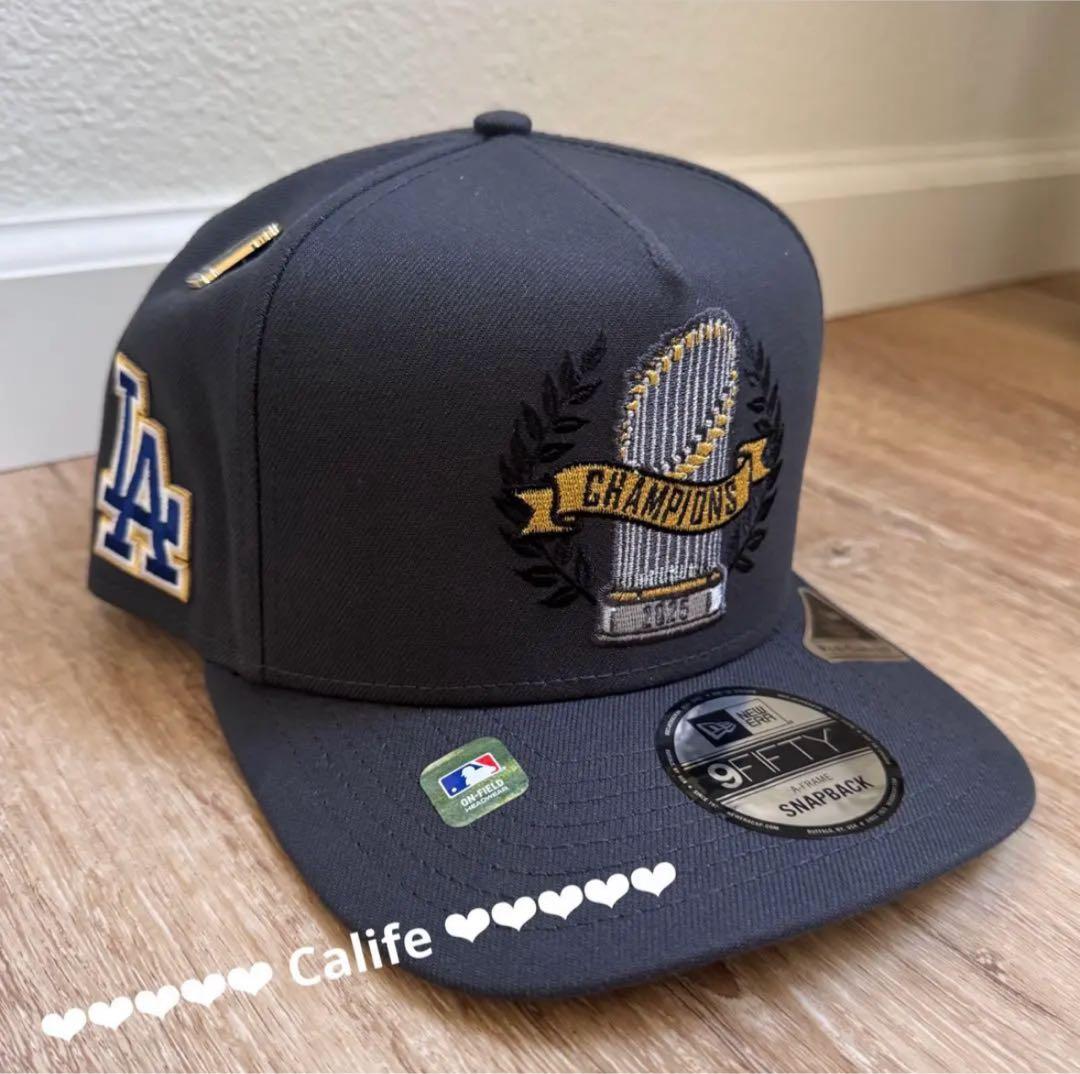 ドジャース　2025 ワールドチャンピオン　優勝パレード　選手着用　キャップ
