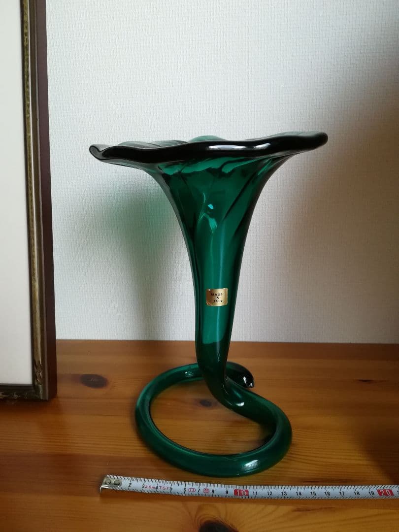 ✨緑色のイタリア製のガラスアート