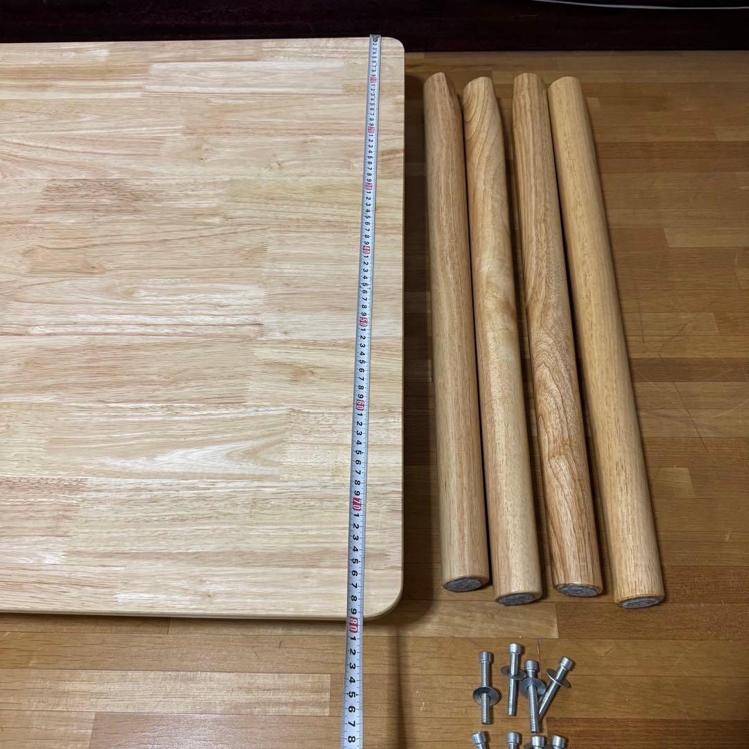 【直接取引のみ】ダイニングテーブル80×80cm＋チェア2脚 重厚感あり