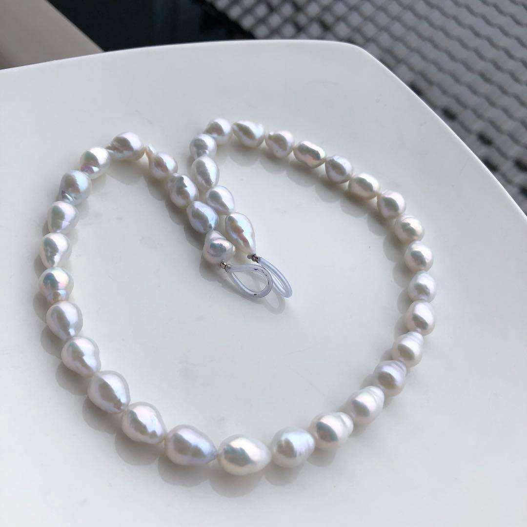 虹色　淡水バロックパールネックレス1連　FG25