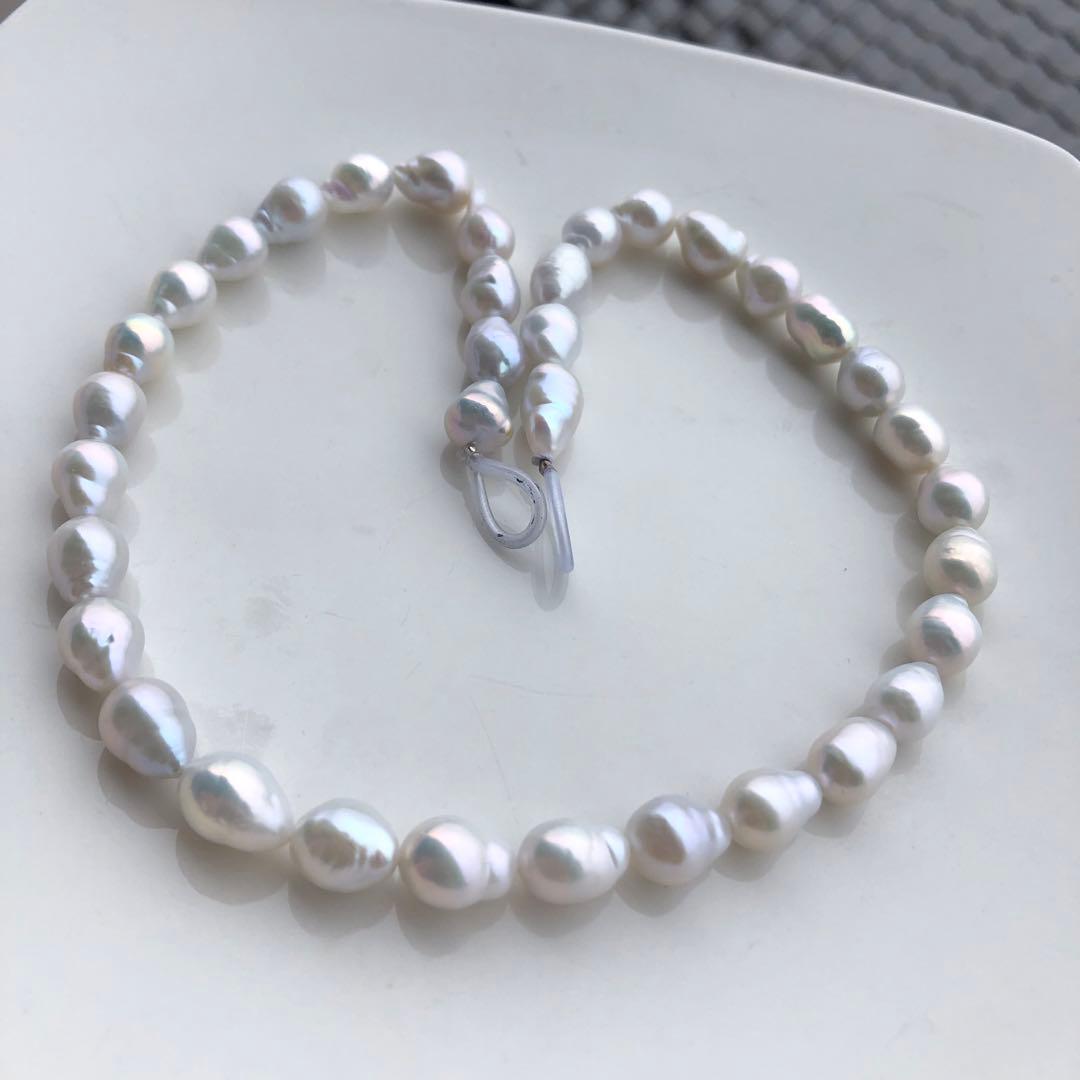 虹色　淡水バロックパールネックレス1連　FG25