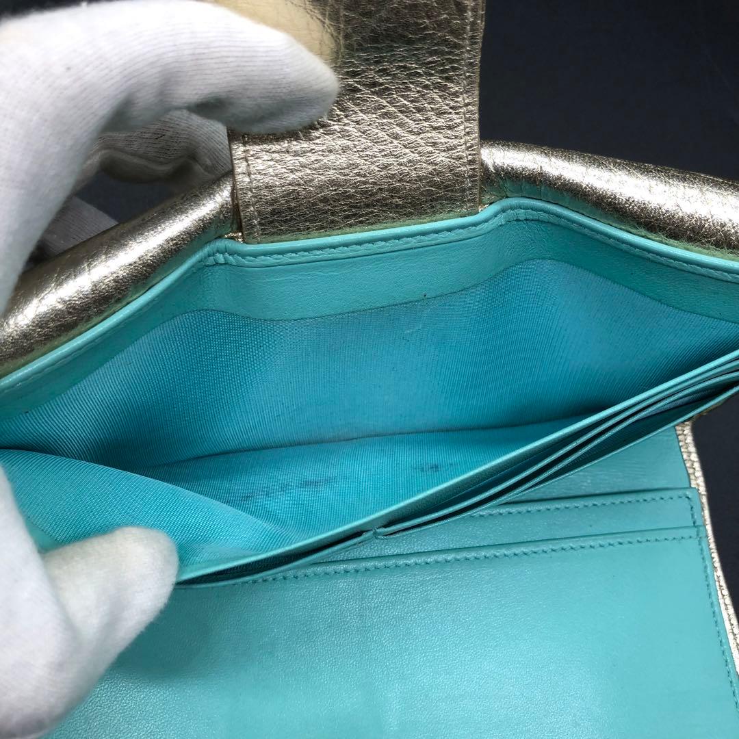 TIFFANY&Co. ティファニー 長財布 二つ折り レザー ゴールド