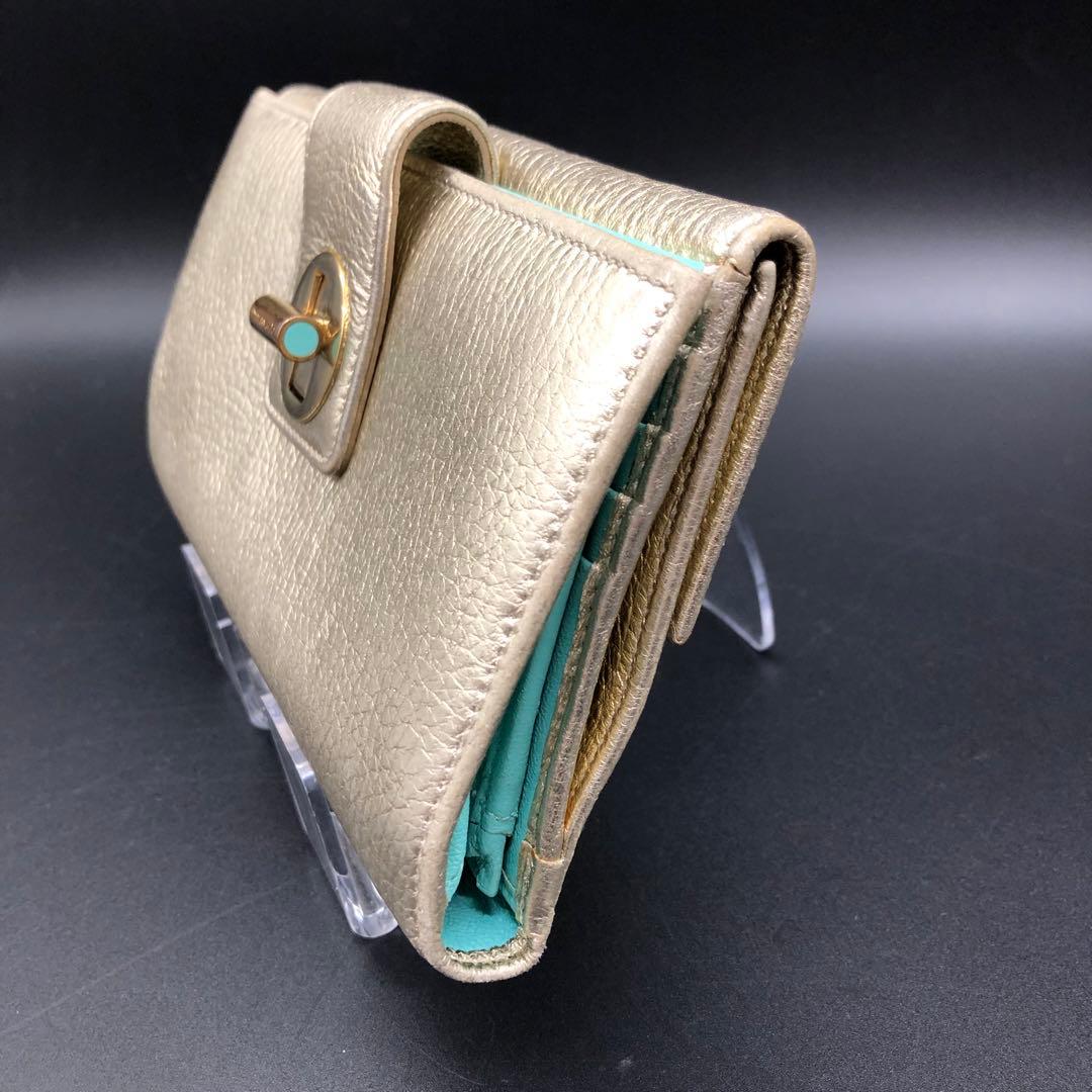 TIFFANY&Co. ティファニー 長財布 二つ折り レザー ゴールド