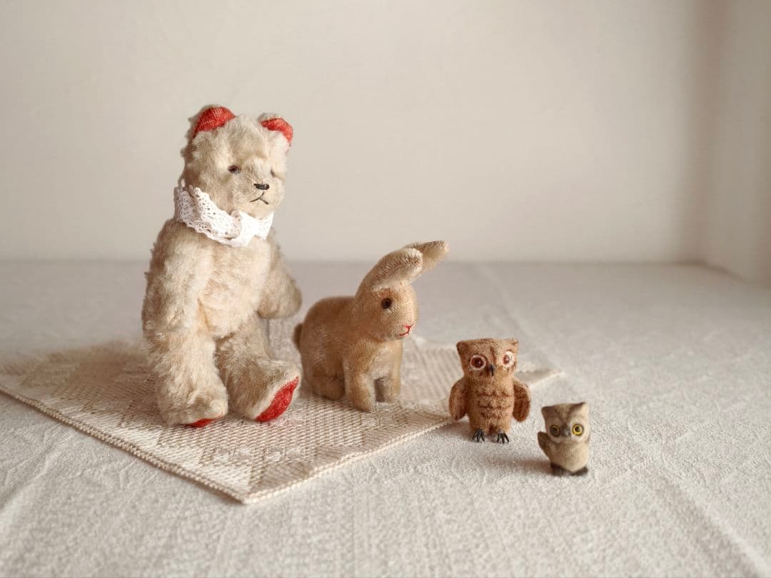 * vintage bear ❀ * 朱色のお耳の クマちゃん