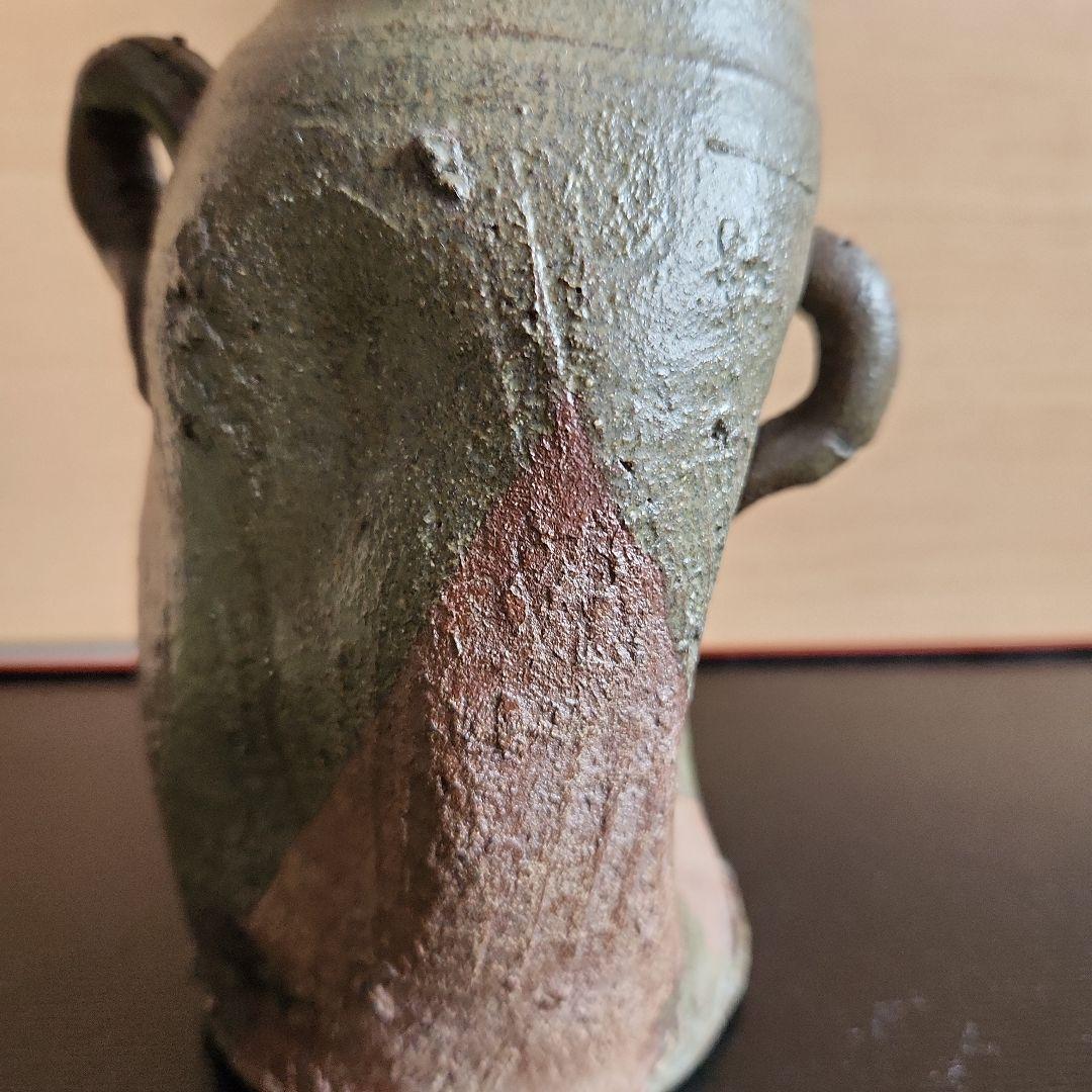 古唐津叩き掛花入れ