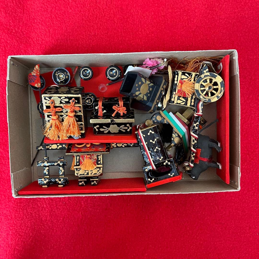 竜光　雛人形　照明付き　ガラスケース　15体セット