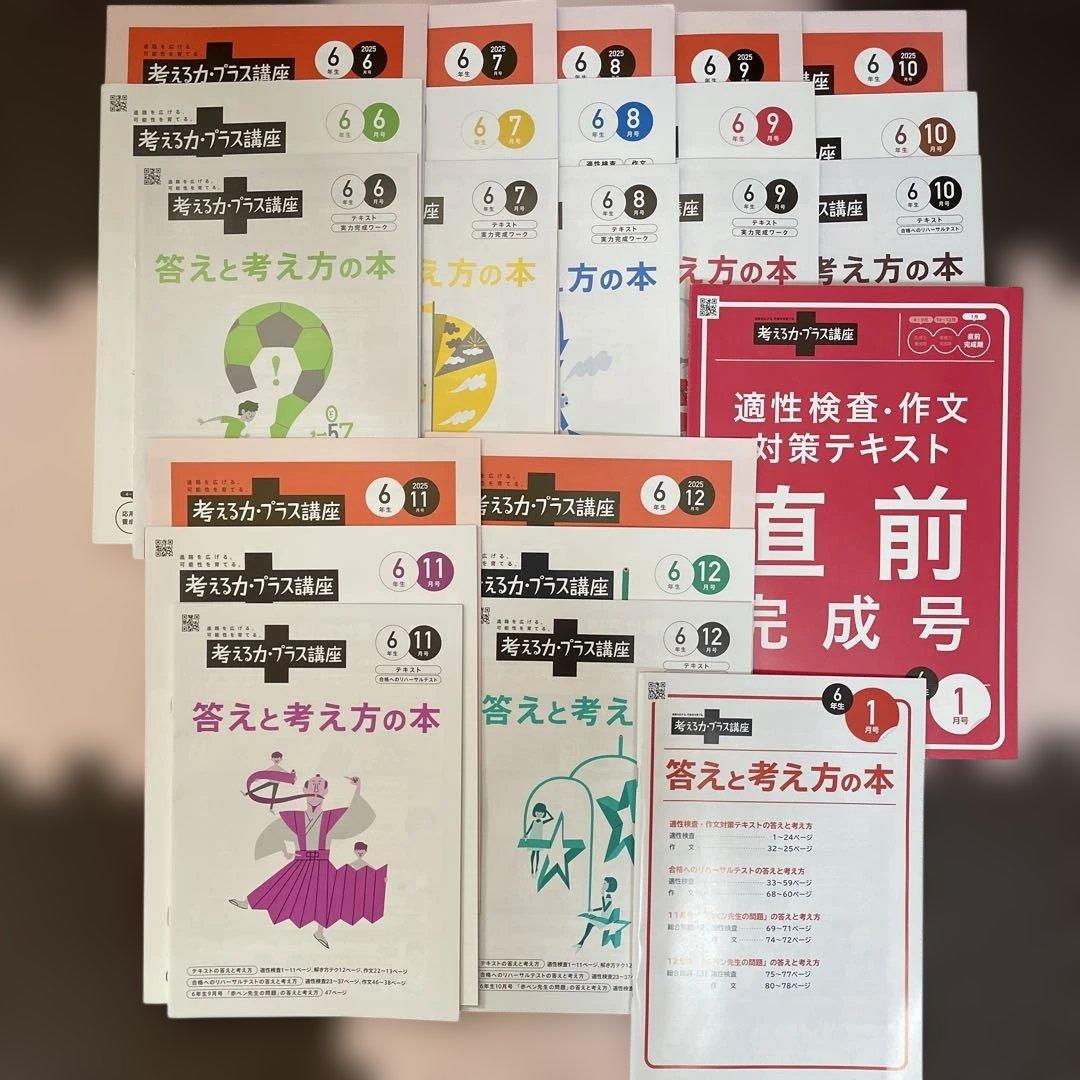 考える力・プラス講座6年生セット（8ヶ月分）