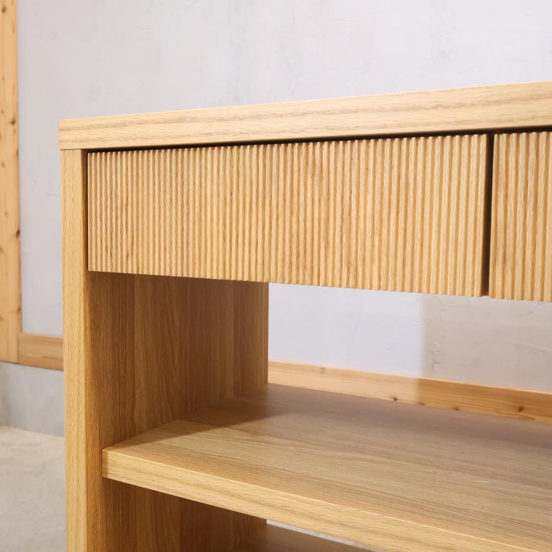 dinos CONTE オーク材 ウェーブカット シェルフ リビングボード