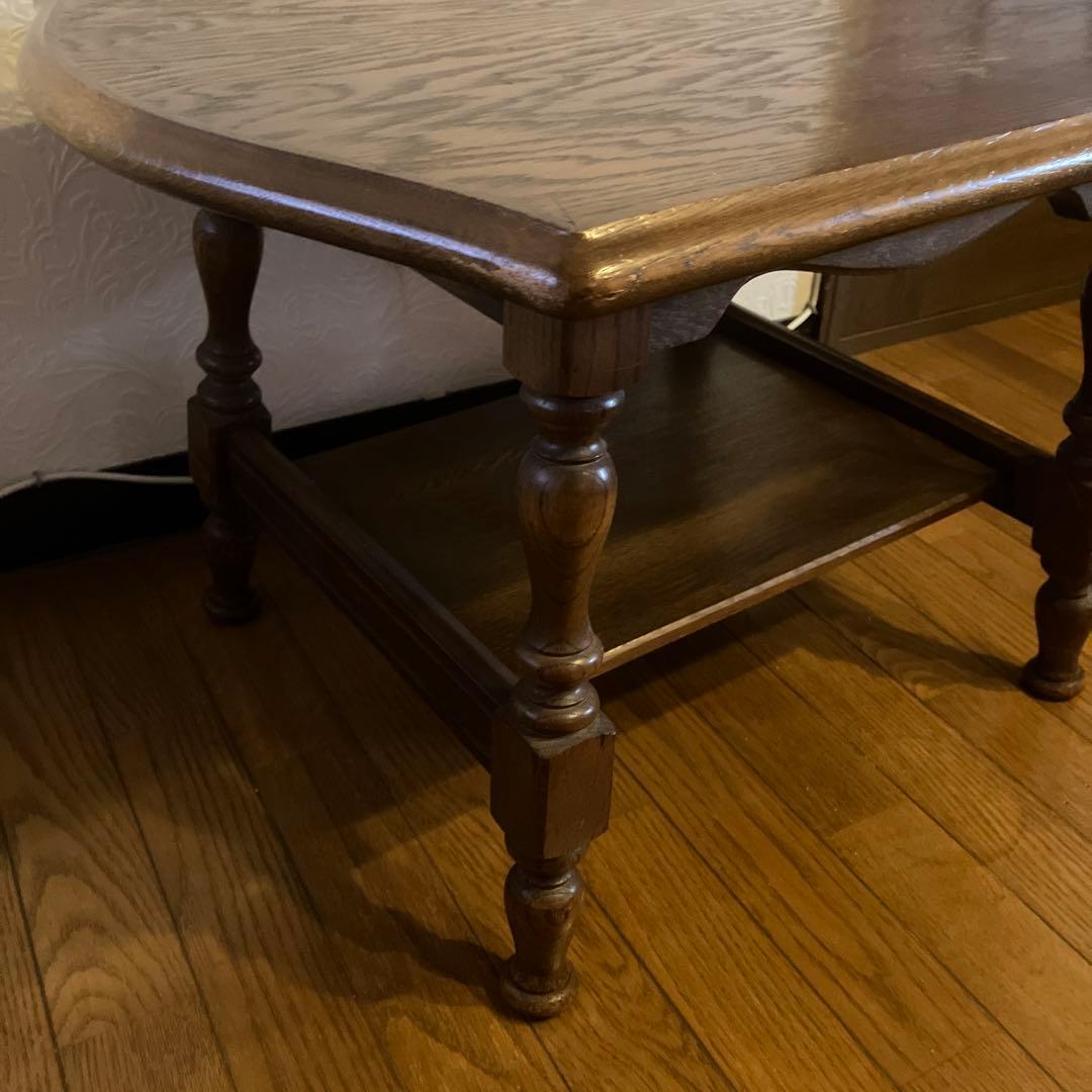 いずみ様売約済み 飛騨産業　木製ローテーブル　ダークブラウン キツツキ