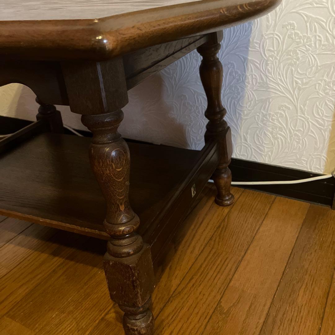 いずみ様売約済み 飛騨産業　木製ローテーブル　ダークブラウン キツツキ