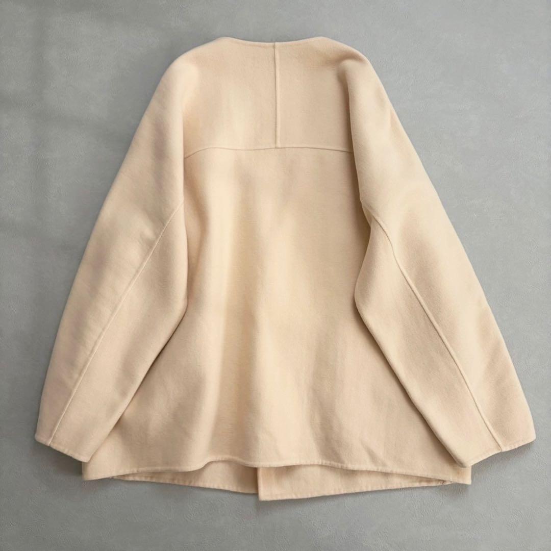 未使用近　ユナイテッドアローズ　ウール混Ｖネックリバーコート