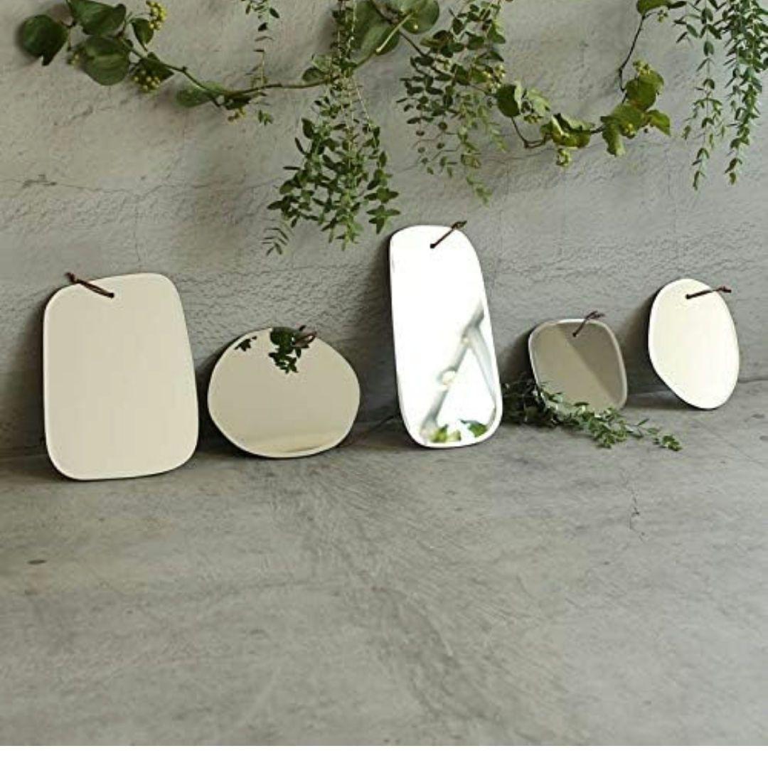 ダルトン(Dulton) 　壁掛けミラー　革紐付　ウォールハンギングミラー