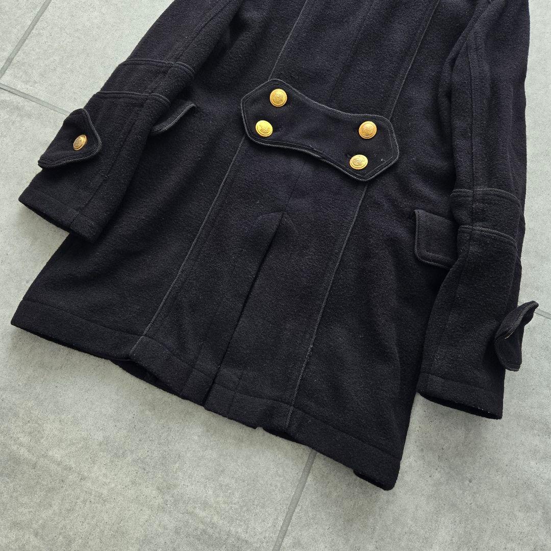 ヴィンテージ ナポレオンコート 金ボタン ブラック ウール