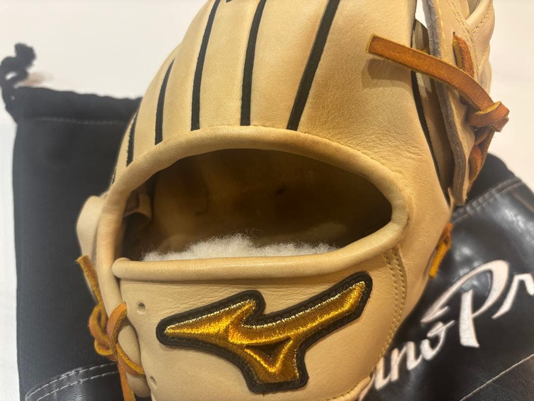 Mizuno Pro 軟式グローブ ベージュ 専用袋付き