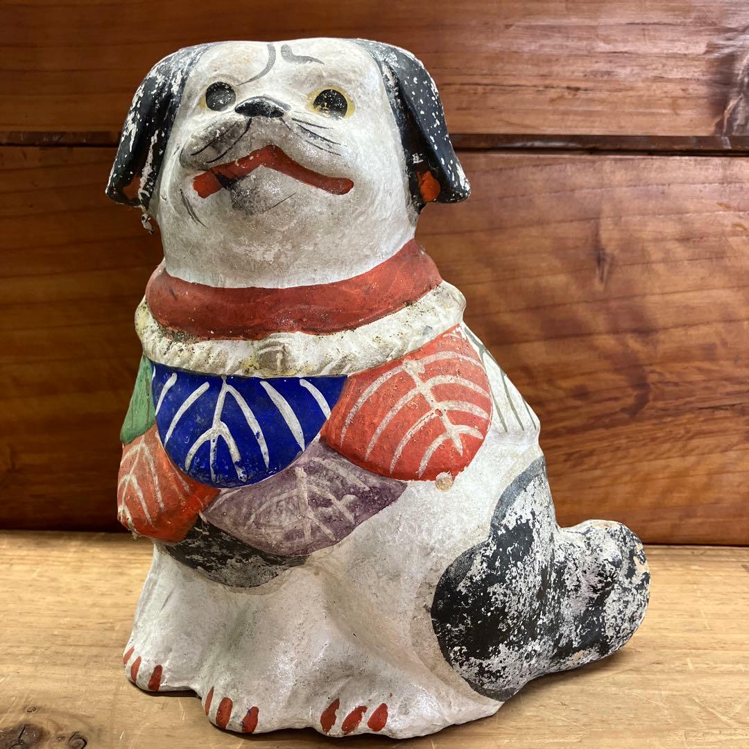 土人形　犬　縁起物　割れあり