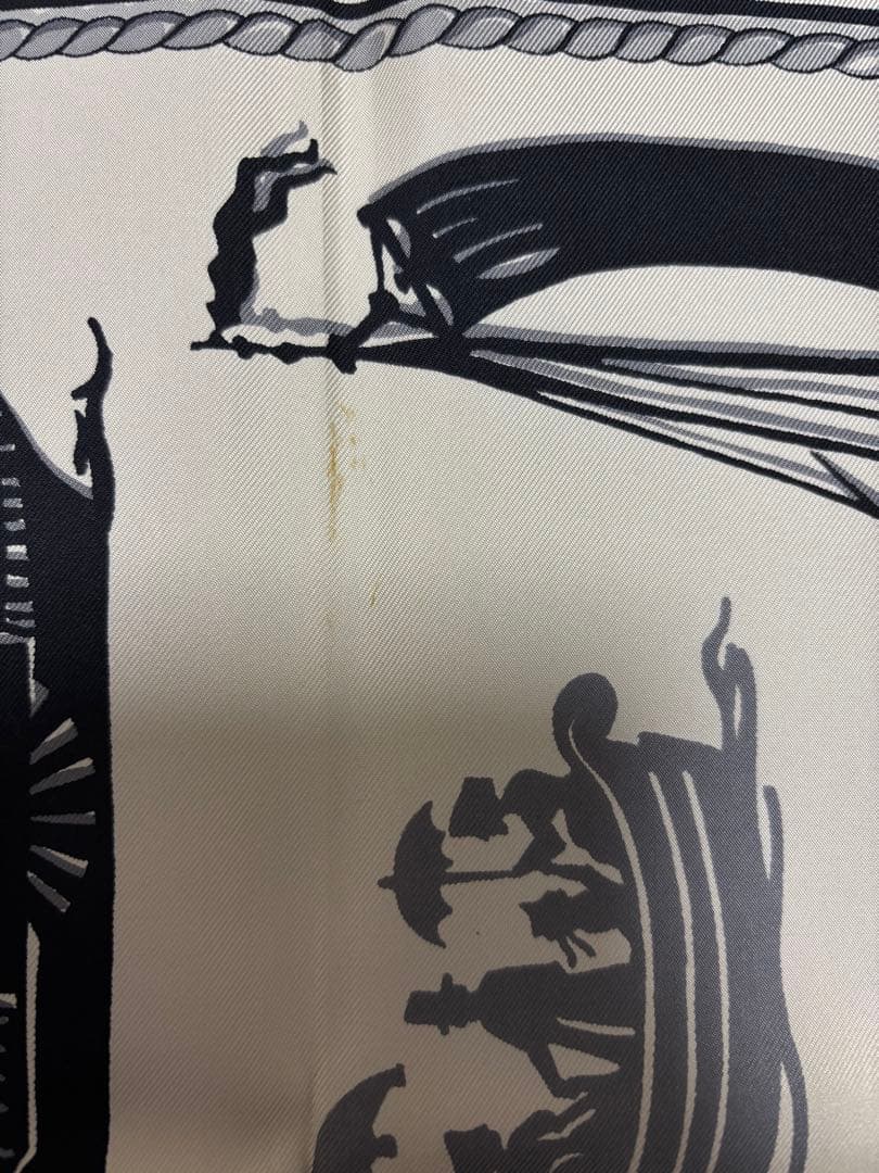 HERMES スカーフ 船と人物デザイン