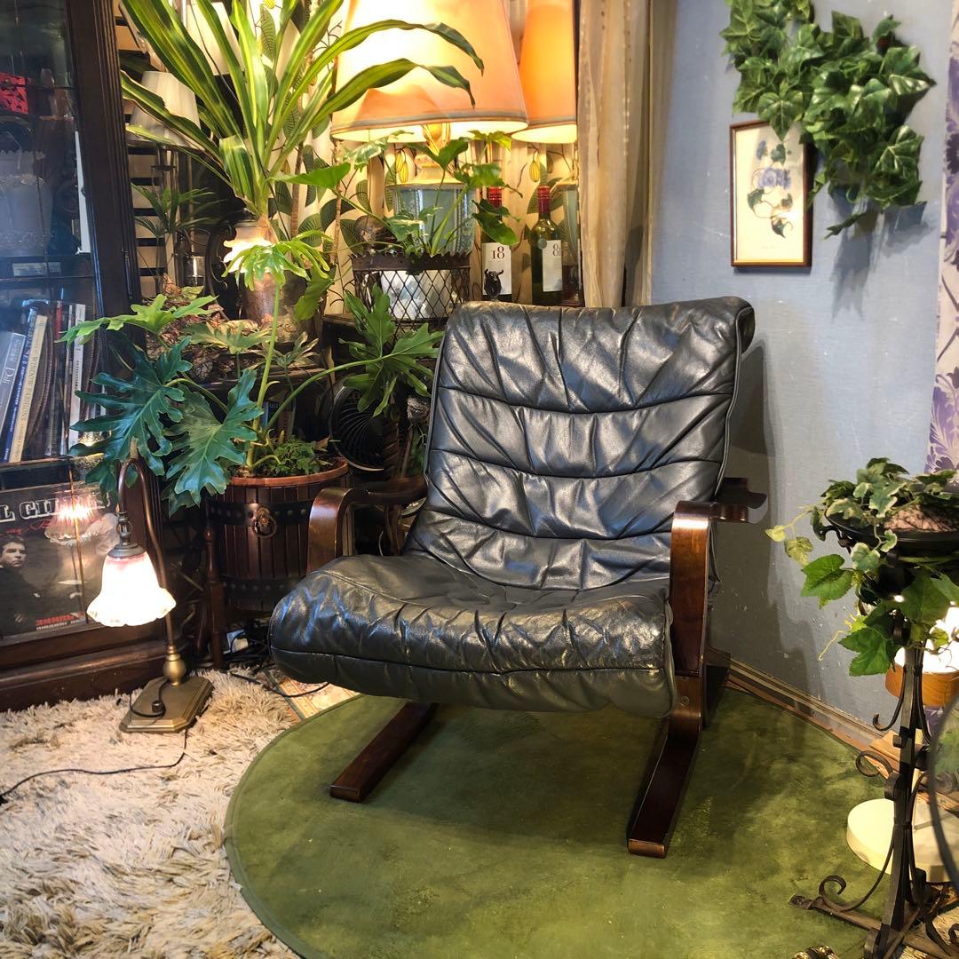 Sale ヴィンテージ 富士ファニチャー　本革　曲げ木ソファ