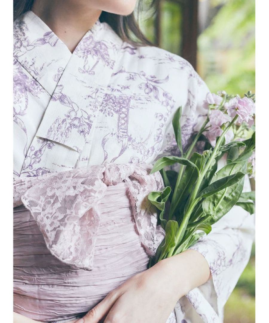 未開封Maison de FLEURミュゲリボン浴衣