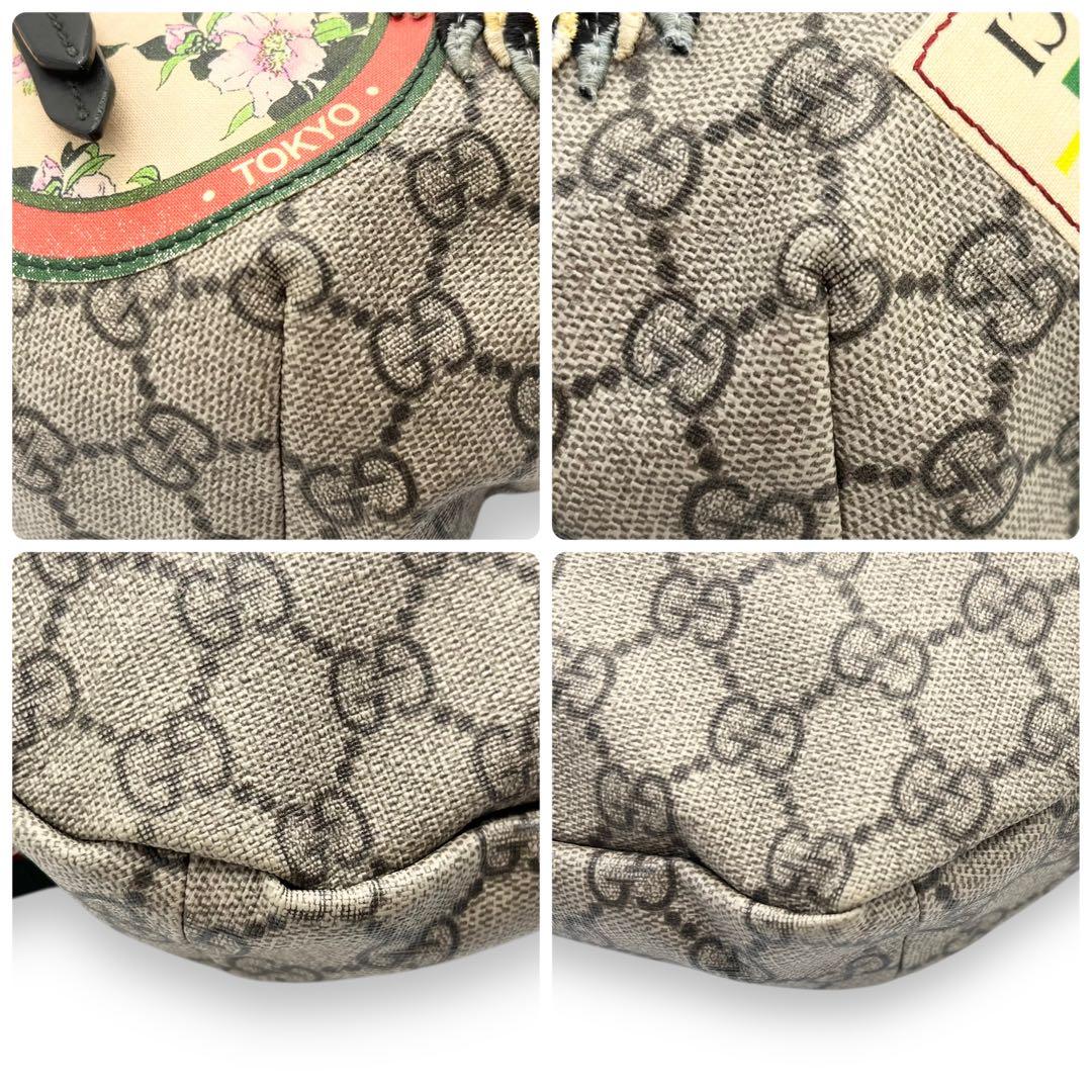 美品■グッチ　アングリーキャット　GGキャンバス　PVC　ボディバッグ