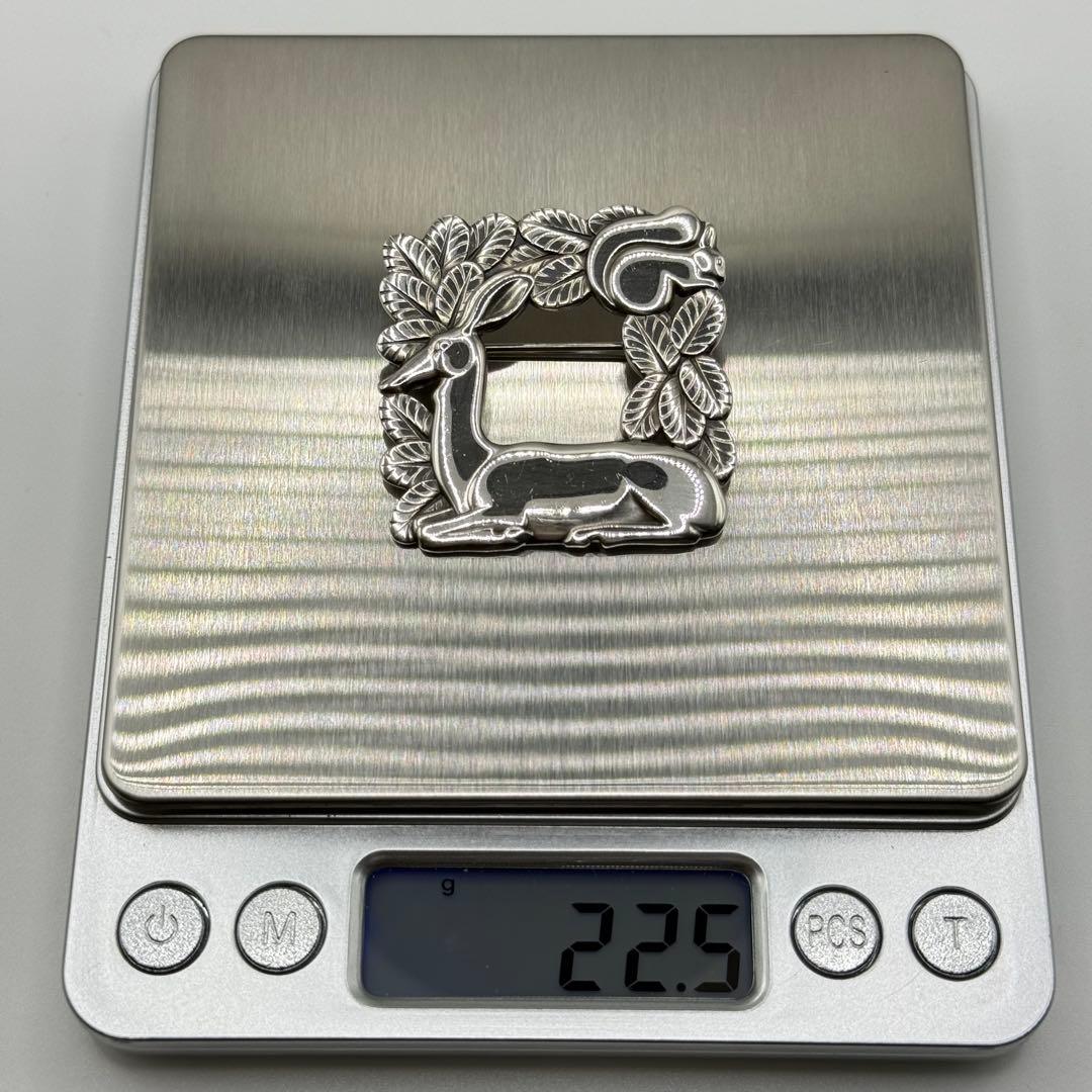 希少 ジョージジェンセン 318 ブローチ 鹿とリス ヴィンテージ