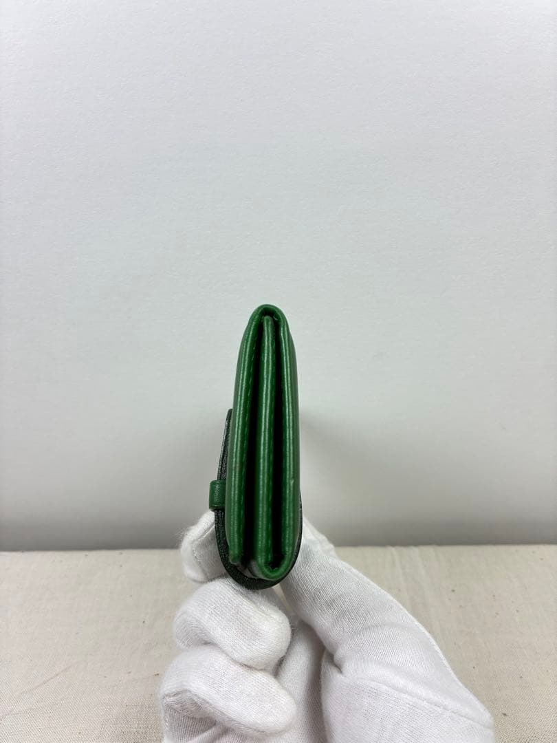 小物 Old coach green Three-sided photo case