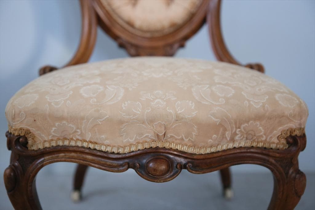 英国アンティーク猫脚ナーシングチェア/イス/ソファ/腰掛け椅子(89-272-1