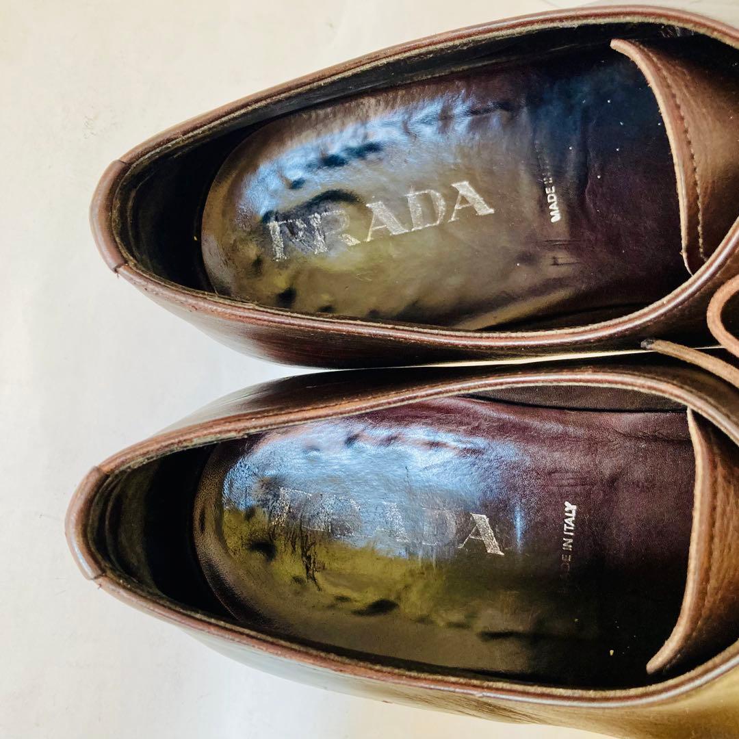 PRADA プラダ 濃茶 革靴 27cm 除菌・消臭済み