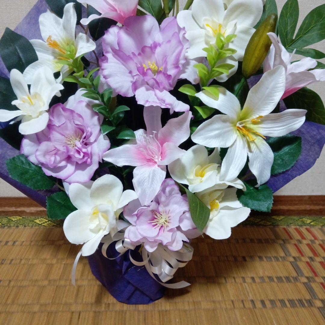 御供え花　仏花　法事　仏壇用造花アレンジ