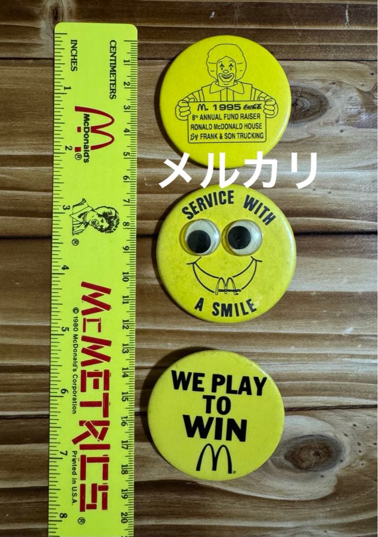 マクドナルド ヴィンテージ 缶バッジ 単品 激レア 黄色3こ