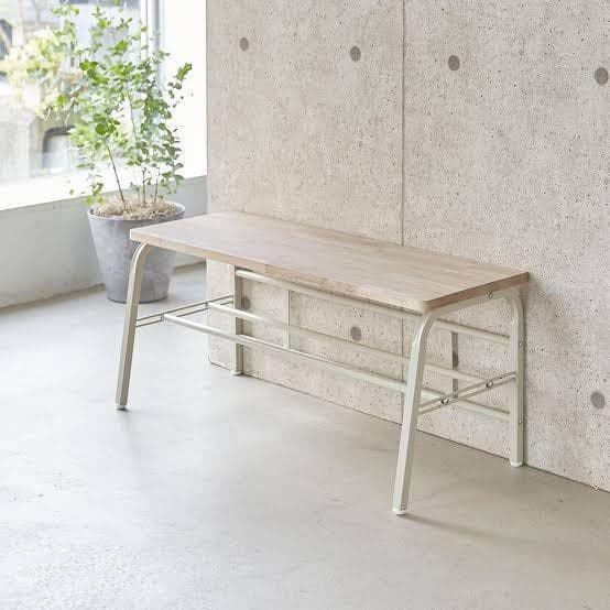 幅85 WH ラバーウッド玄関ベンチ　長椅子　いす　イス　日本製新潟県燕市