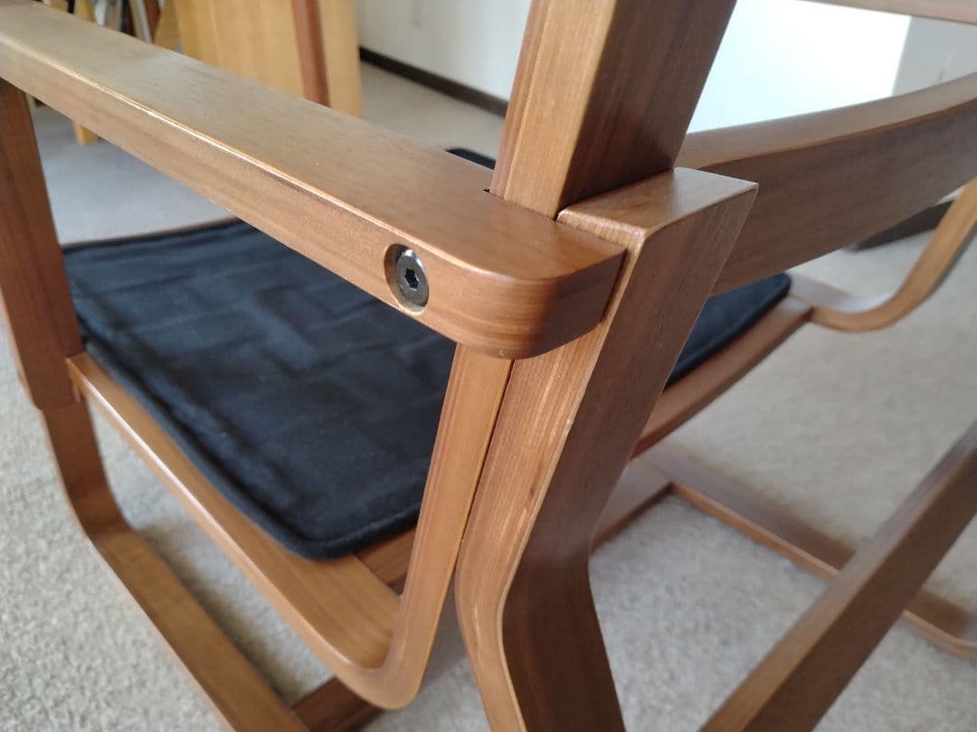 【訳あり美品】MUJI無印 ダイニングソファチェアウォールナット材/リビングでも