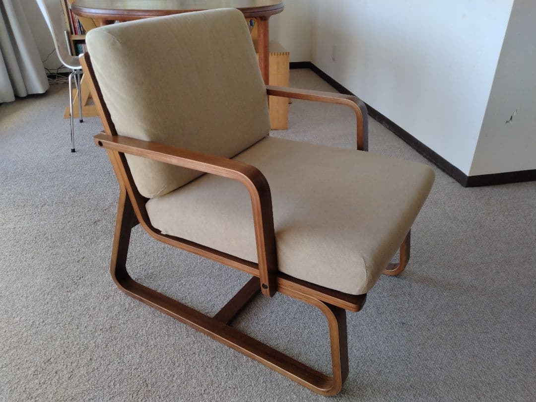 【訳あり美品】MUJI無印 ダイニングソファチェアウォールナット材/リビングでも