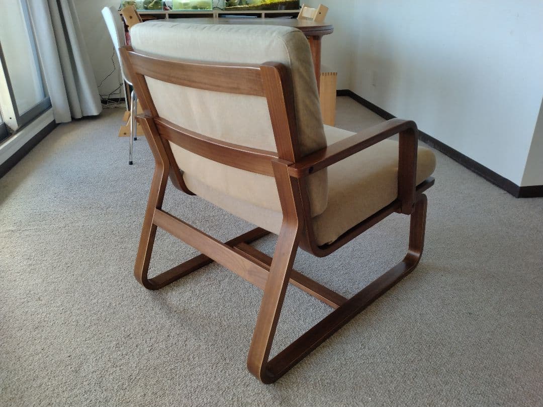 【訳あり美品】MUJI無印 ダイニングソファチェアウォールナット材/リビングでも