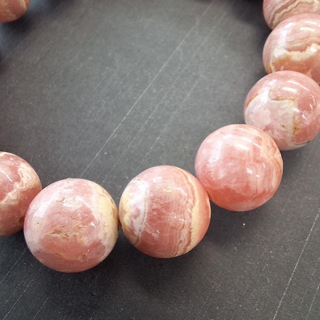 天然石　ブレスレット　インカローズ　12mm　約16cm　BR-77