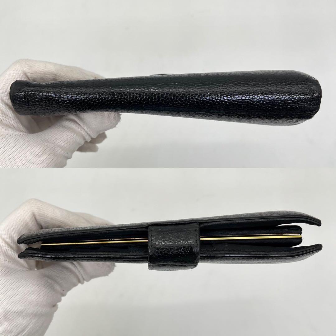 CHANEL 長財布 ココマーク キャビアスキン がま口 黒 ギャランティカード