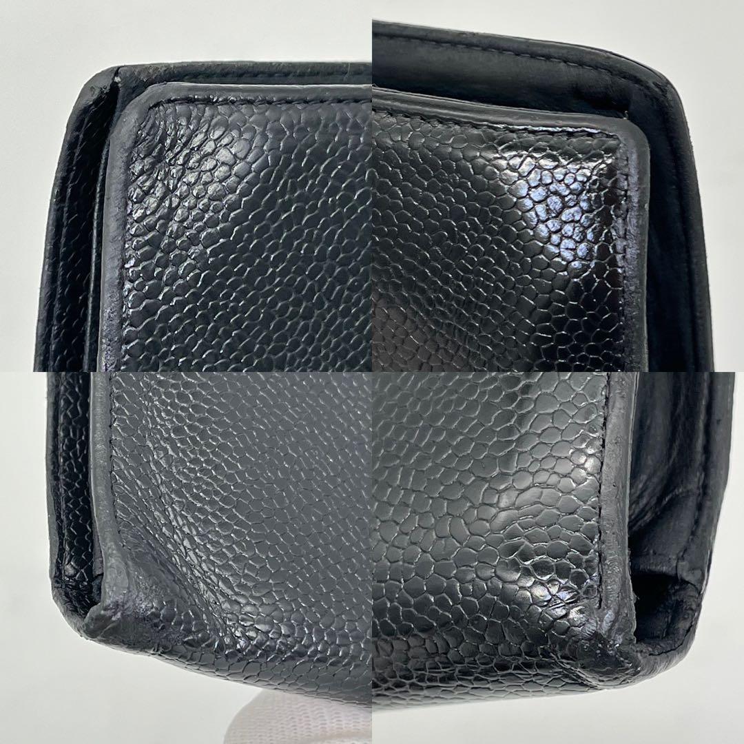 CHANEL 長財布 ココマーク キャビアスキン がま口 黒 ギャランティカード