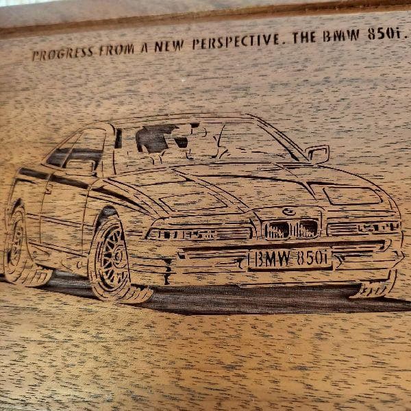 ヴィンテージ 未使用 光の彫刻 レーザークラフト BMW ジュエリーボックス