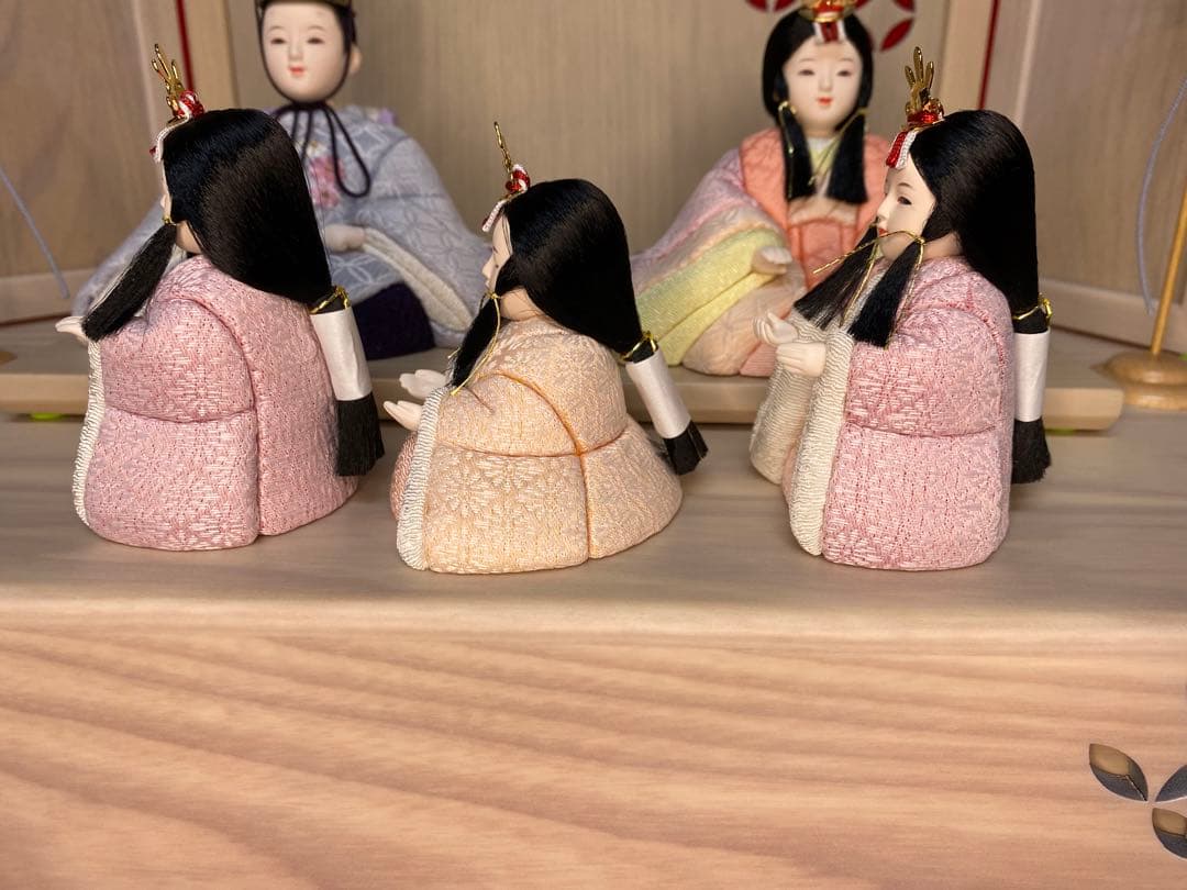 東京久月　木目込人形　ほのか　収納五人飾り・江戸木目込人形　伝統工芸師　新井久夫