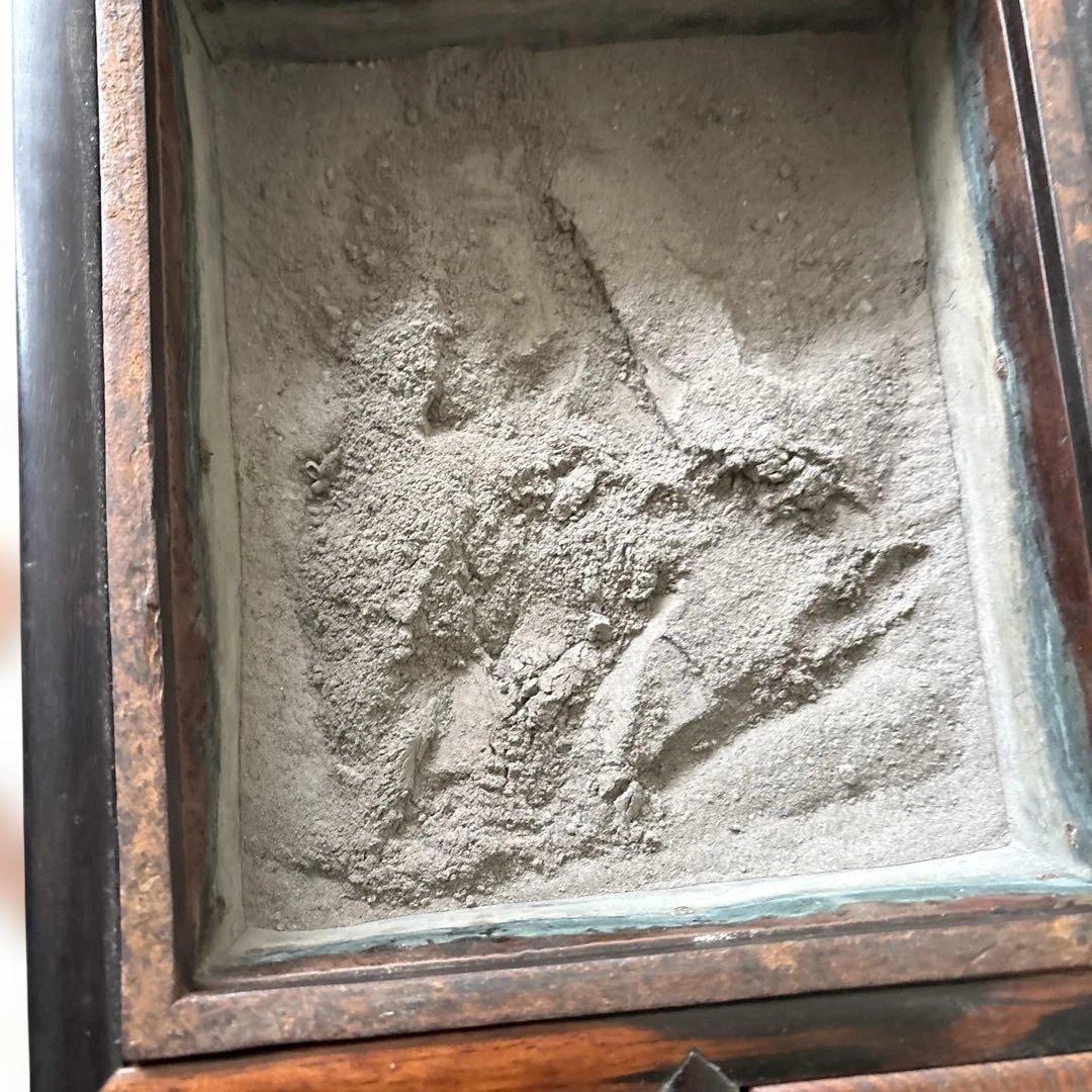 最終処分特価コンパクトな長火鉢　上品煎茶用ミニ灰付き素敵な木の雰囲気茶道具状態良